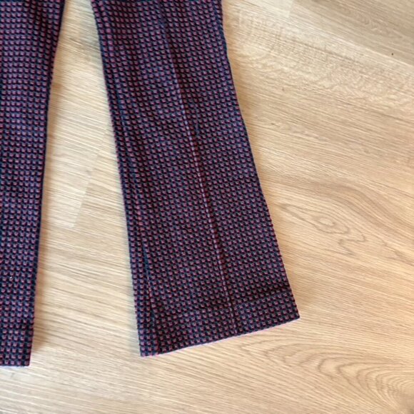 Anthropologie the essential crop flare Blue Maroon Stretch Pull on XS - Picture 4 of 9